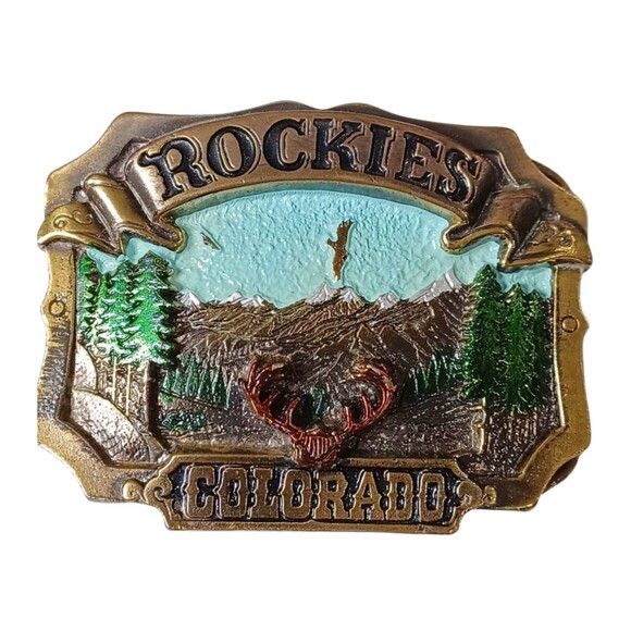 The Great American Belt Buckle Company Chicago Colorado Rockies 1980 H144 USA - Picture 2 of 6